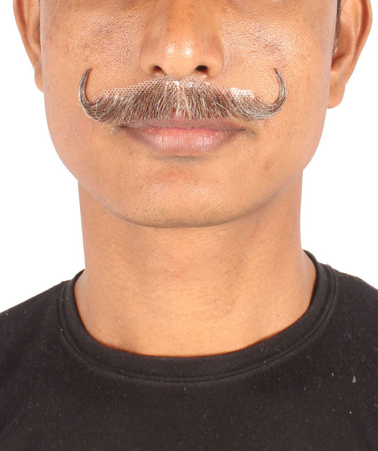 Grey Brown Doc holiday mustache
