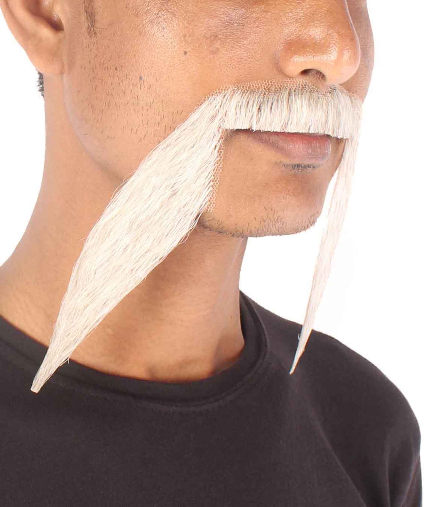 HPO Men's Synthetic Hair Long String Black Mustache Fancy Facial Hair Multiple Color Options