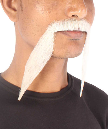 HPO Men's Synthetic Hair Long String Black Mustache Fancy Facial Hair Multiple Color Options