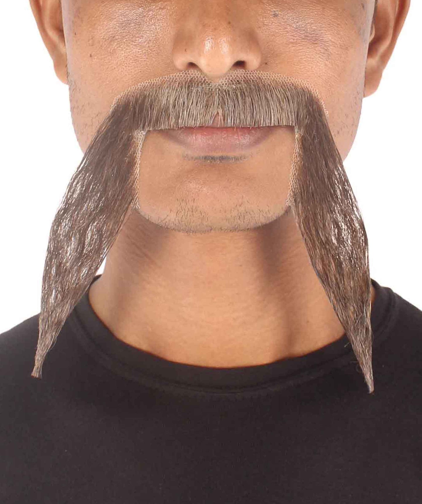 HPO Men's Synthetic Hair Long String Black Mustache Fancy Facial Hair Multiple Color Options