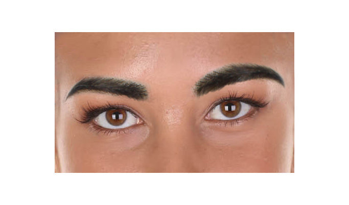 HPO Unisex Fake Human Hair Self Adhesive Bushy Eyebrows