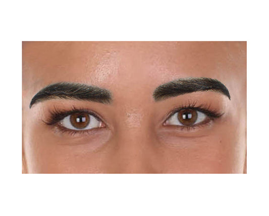 Dark Brown Unisex Fake Human Hair Self Adhesive Bushy Eyebrows 