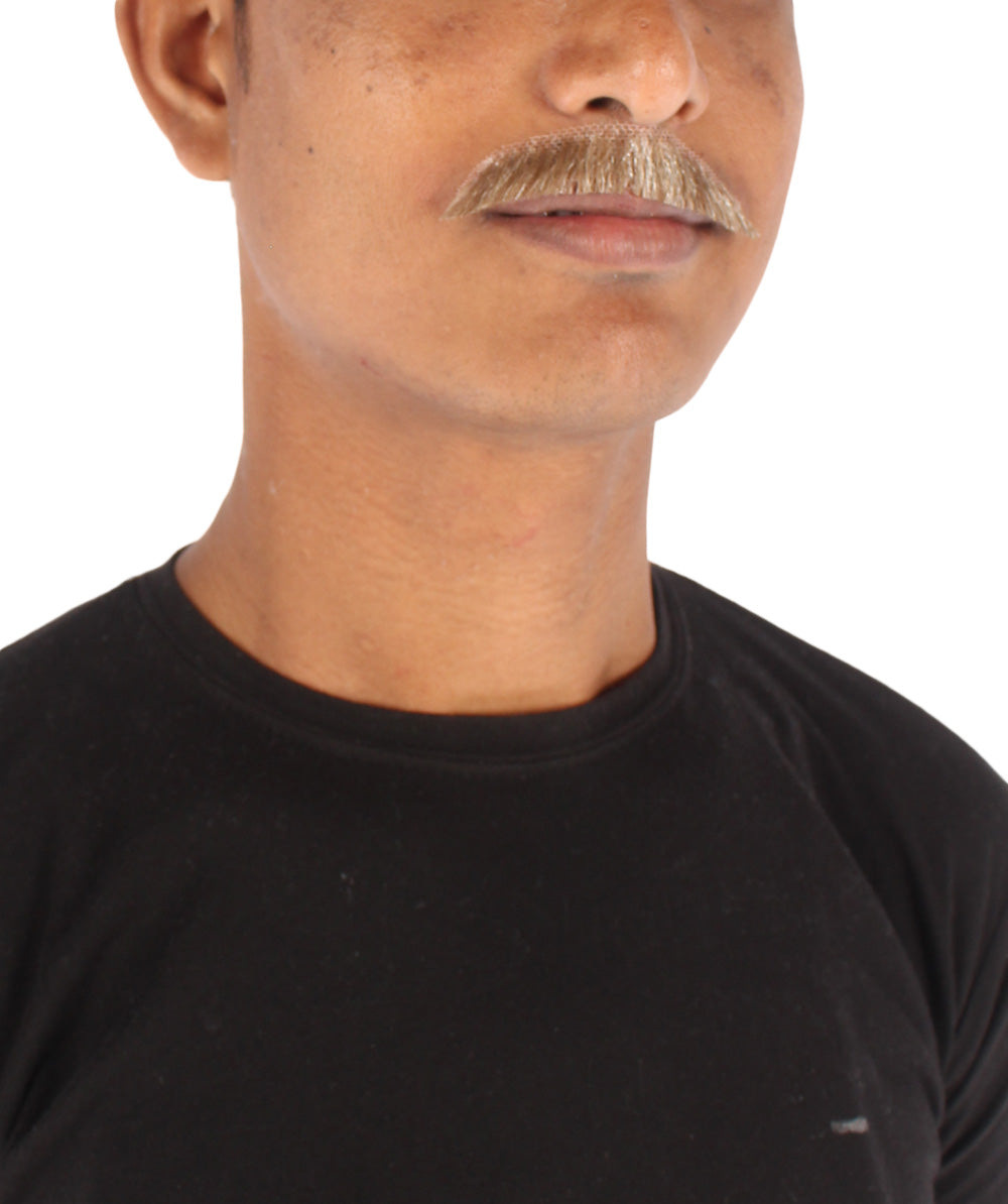 Mix Grey Brown Human brown mustache