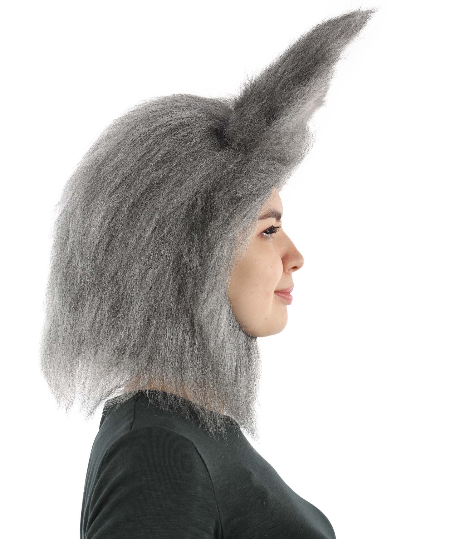 HPO White and Grey Mouse Wig  - Long Synthetic Fibers