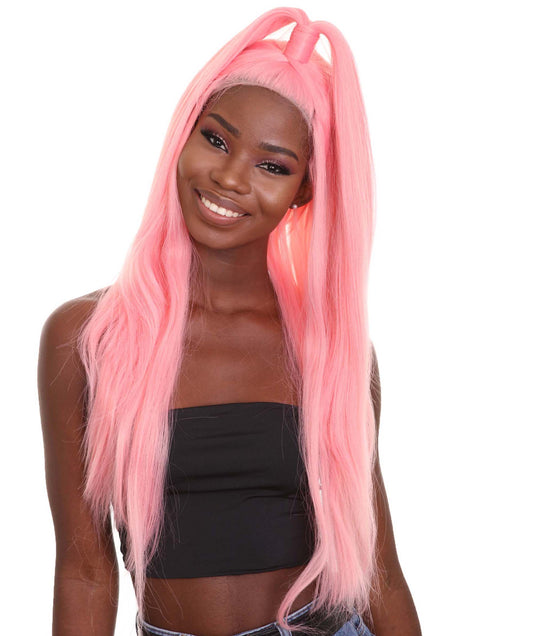 Electro Pop Pink Updo Wig