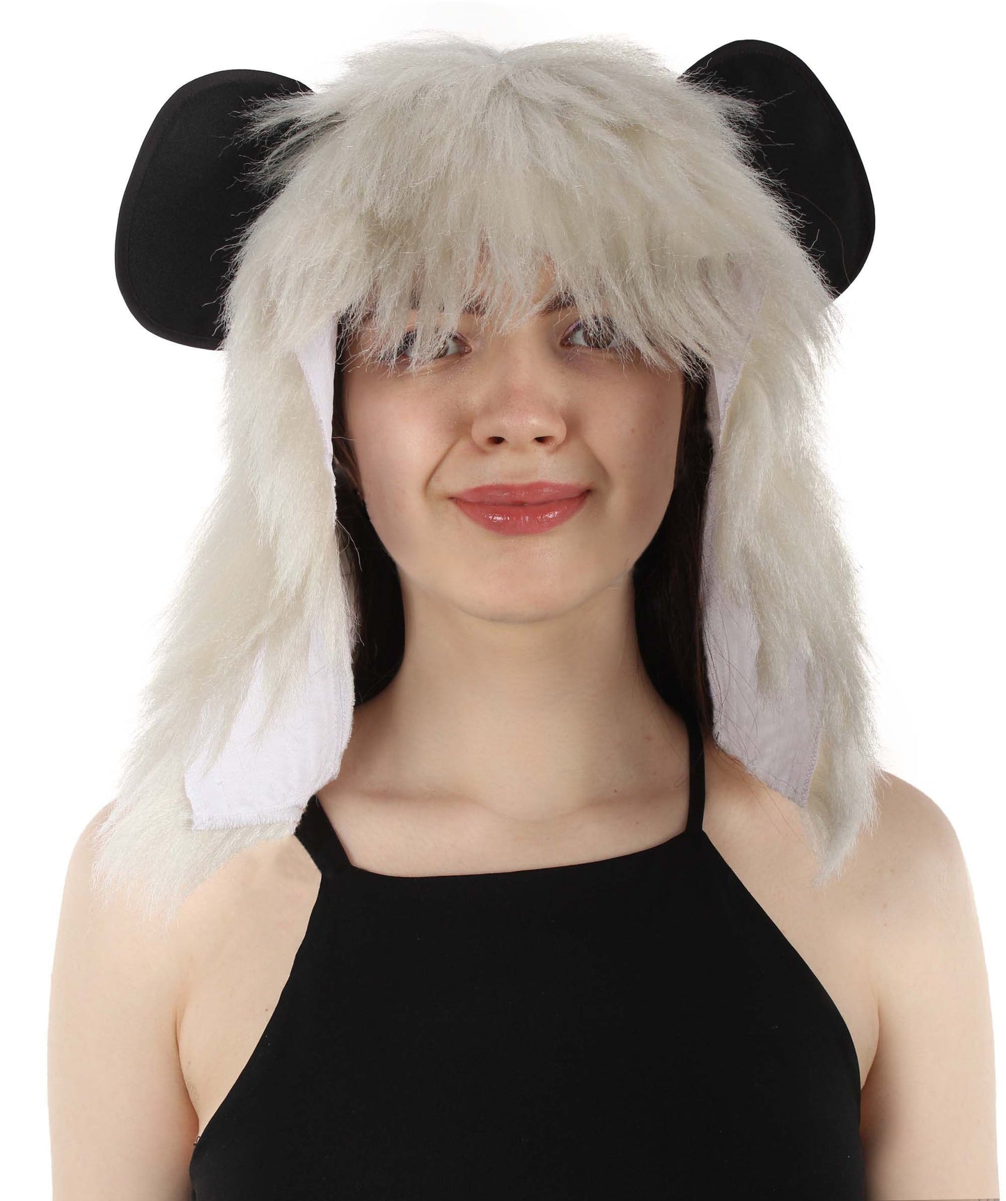 HPO White and Black Panda wig - Long Synthetic Fibers