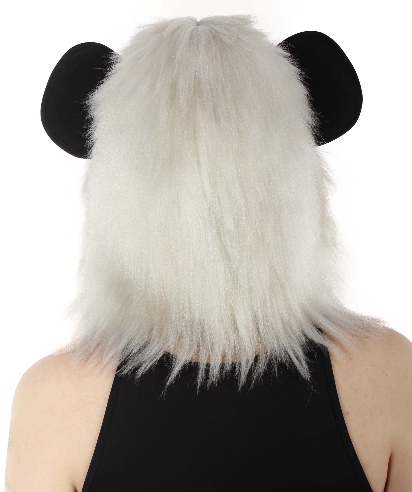 HPO White and Black Panda wig - Long Synthetic Fibers