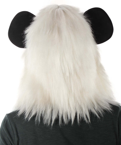 HPO White and Black Panda wig with Hoodie - Long Synthetic Fibers