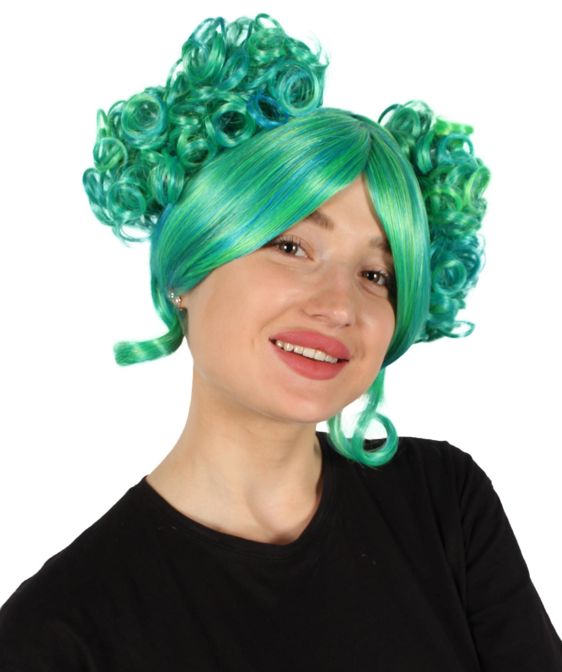 Green Ombre Blonde Candy Girl Wig