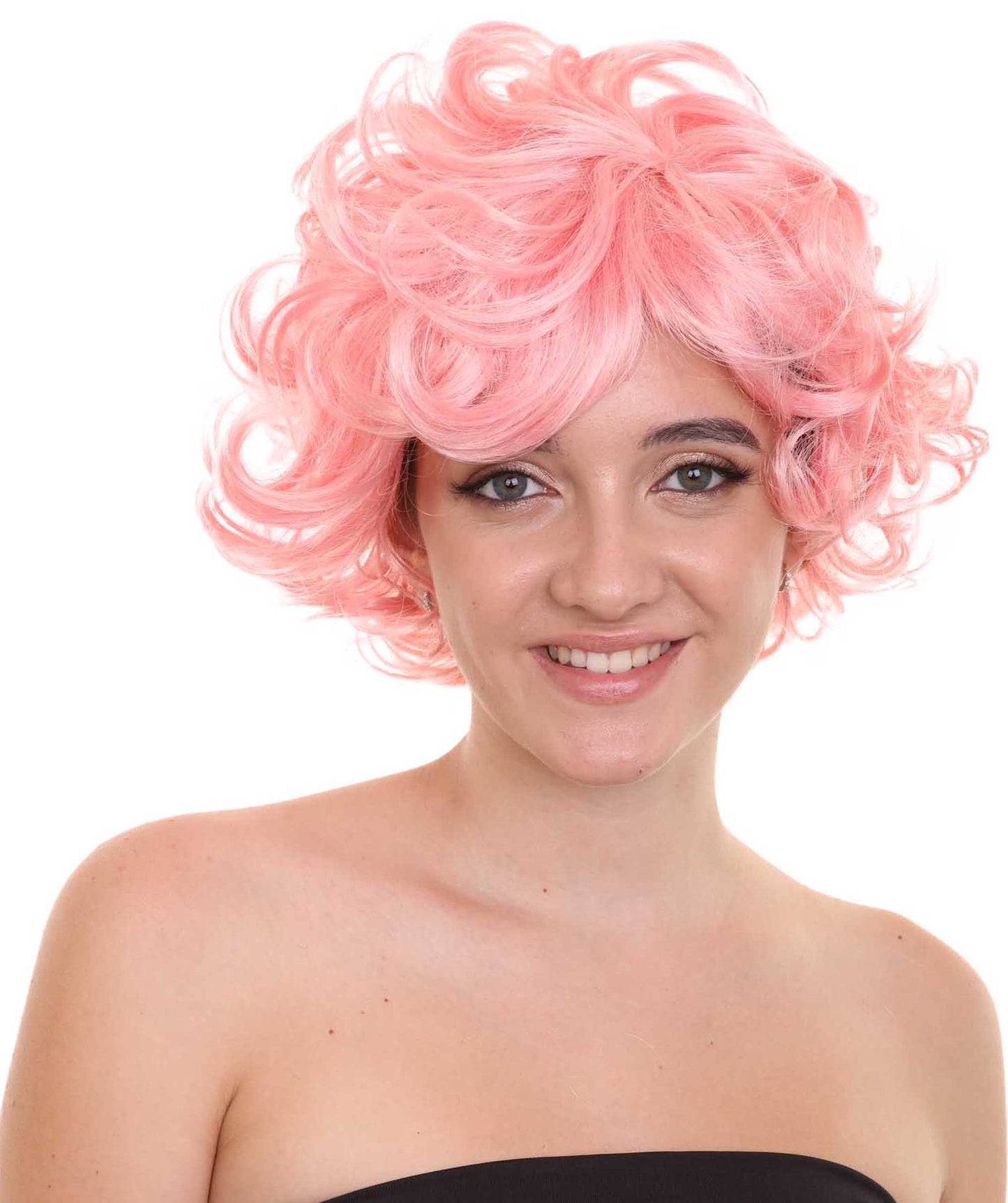 Pink Womens Wig | Coral Pink  TV/Movie Party Ready Halloween Wig | Premium Breathable Capless Cap