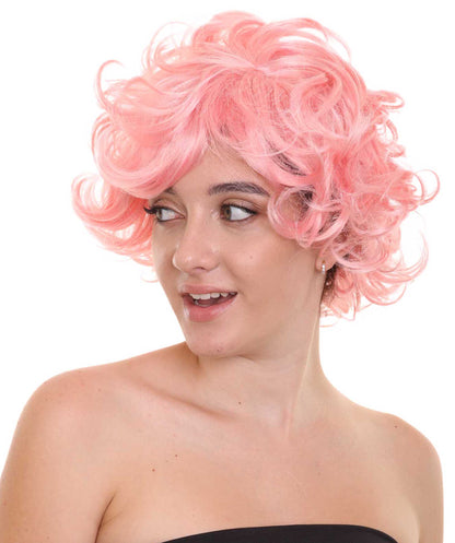 Pink Womens Wig | Coral Pink  TV/Movie Party Ready Halloween Wig | Premium Breathable Capless Cap