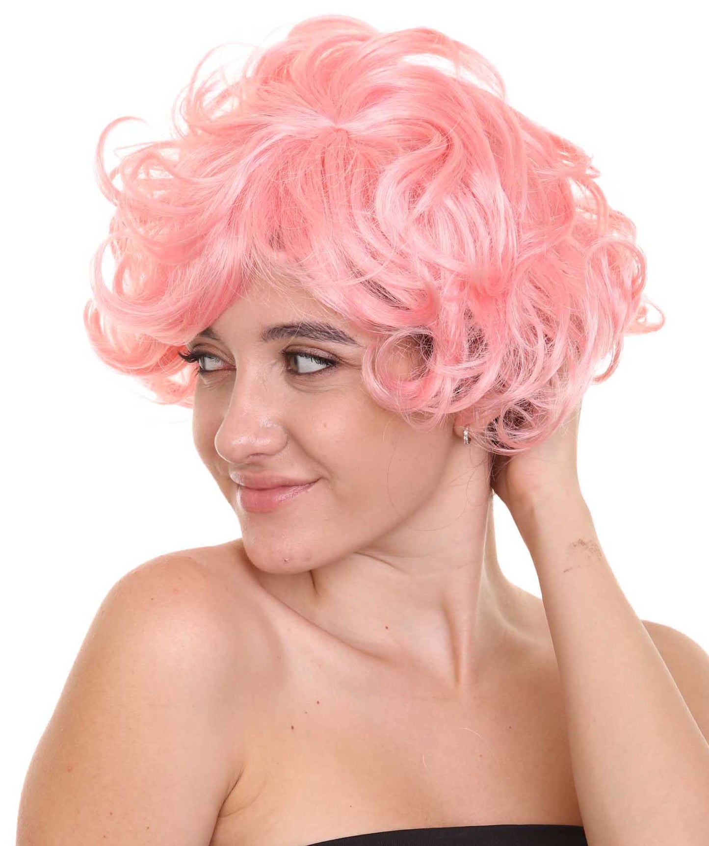 Pink Womens Wig | Coral Pink  TV/Movie Party Ready Halloween Wig | Premium Breathable Capless Cap