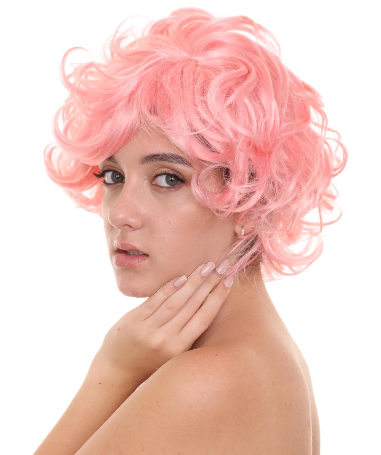 Pink Womens Wig | Coral Pink  TV/Movie Party Ready Halloween Wig | Premium Breathable Capless Cap