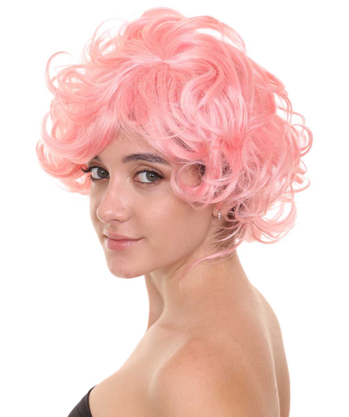 Pink Womens Wig | Coral Pink  TV/Movie Party Ready Halloween Wig | Premium Breathable Capless Cap