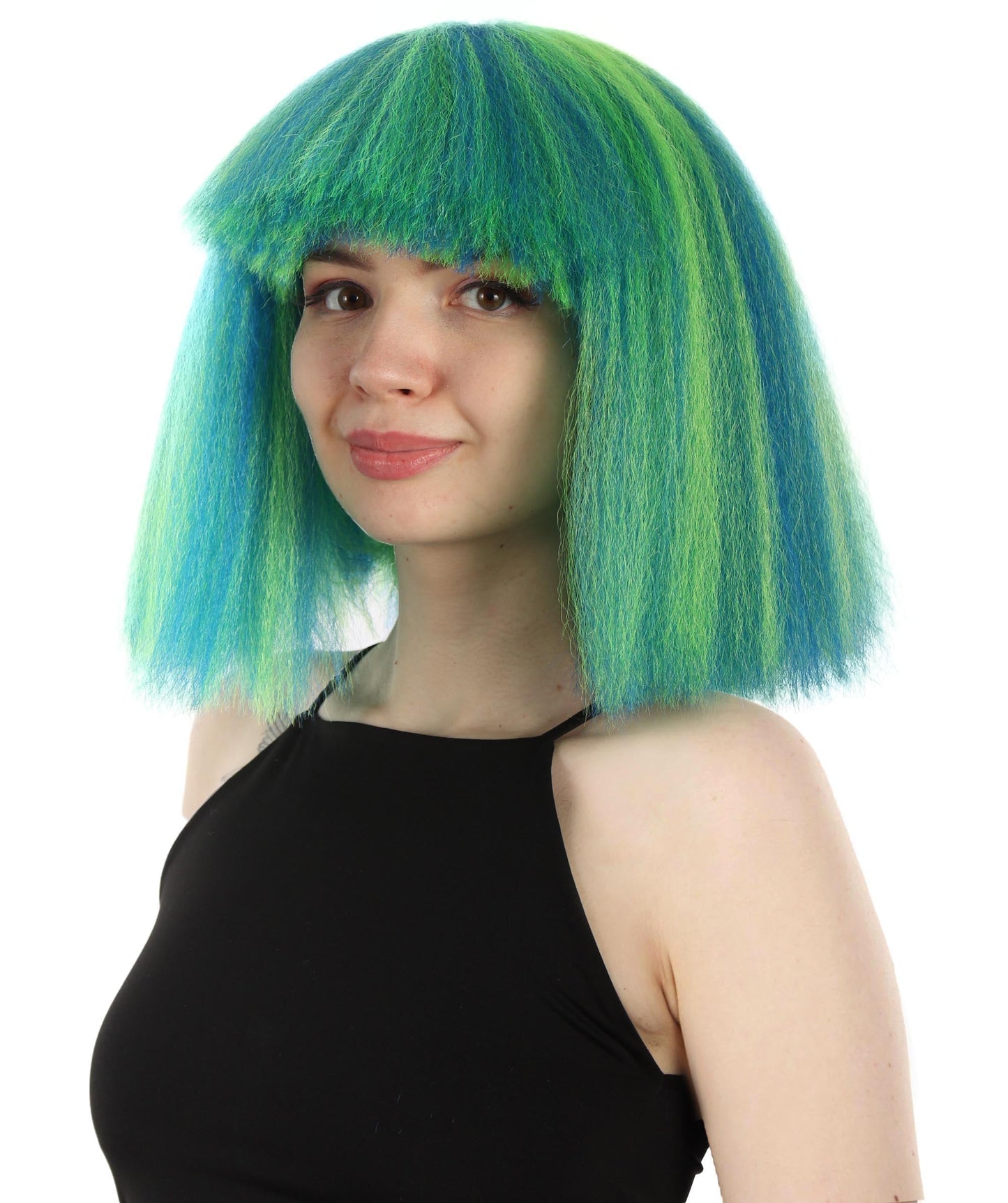 Green Ombre Pop star multiple color wigs