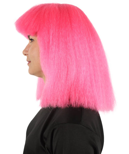 Dark Pink Pop star multiple color wigs 