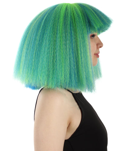 Green Ombre Pop star multiple color wigs