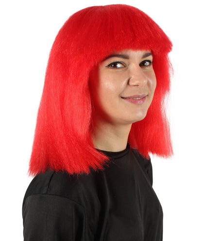 Red Pop star multiple color wigs 