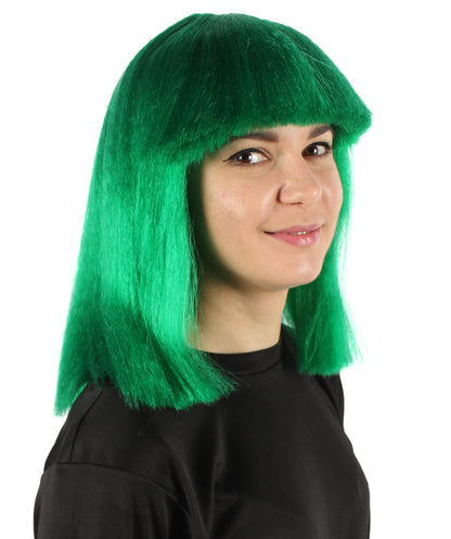 Green Pop star multiple color wigs 