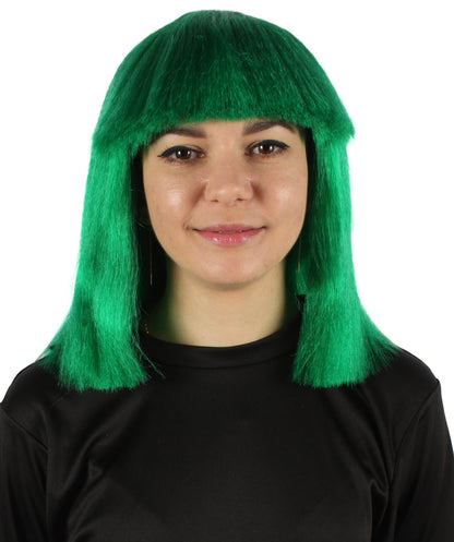 Green Pop star multiple color wigs 