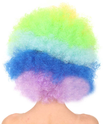 Rainbow Afro Clown Unisex Wig | Colorful LGBT Pride Super Sized Jumbo Wig | Premium Breathable Capless Cap