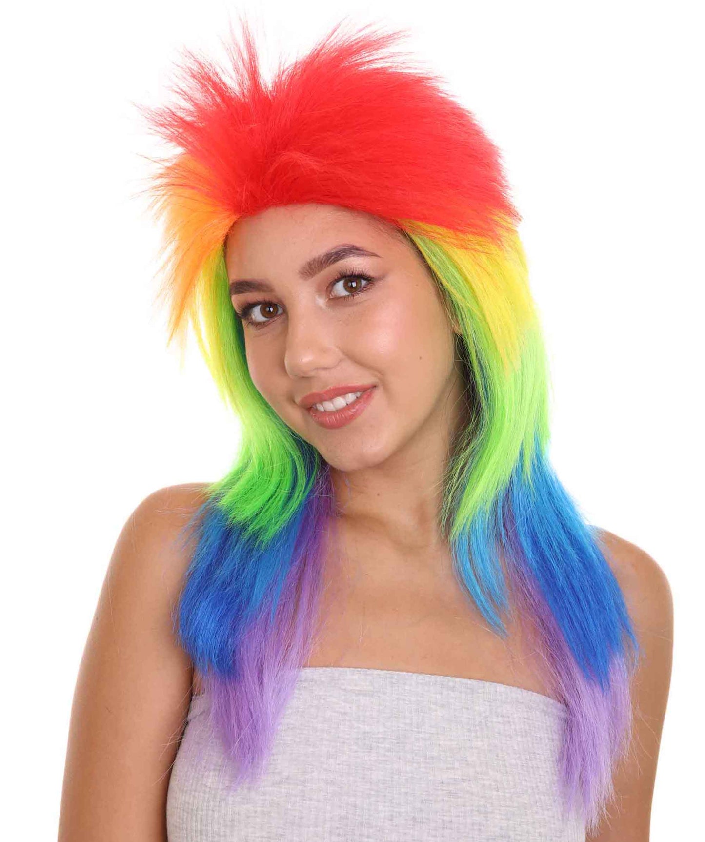 TV/Movie Rainbow Big Mullet Wig