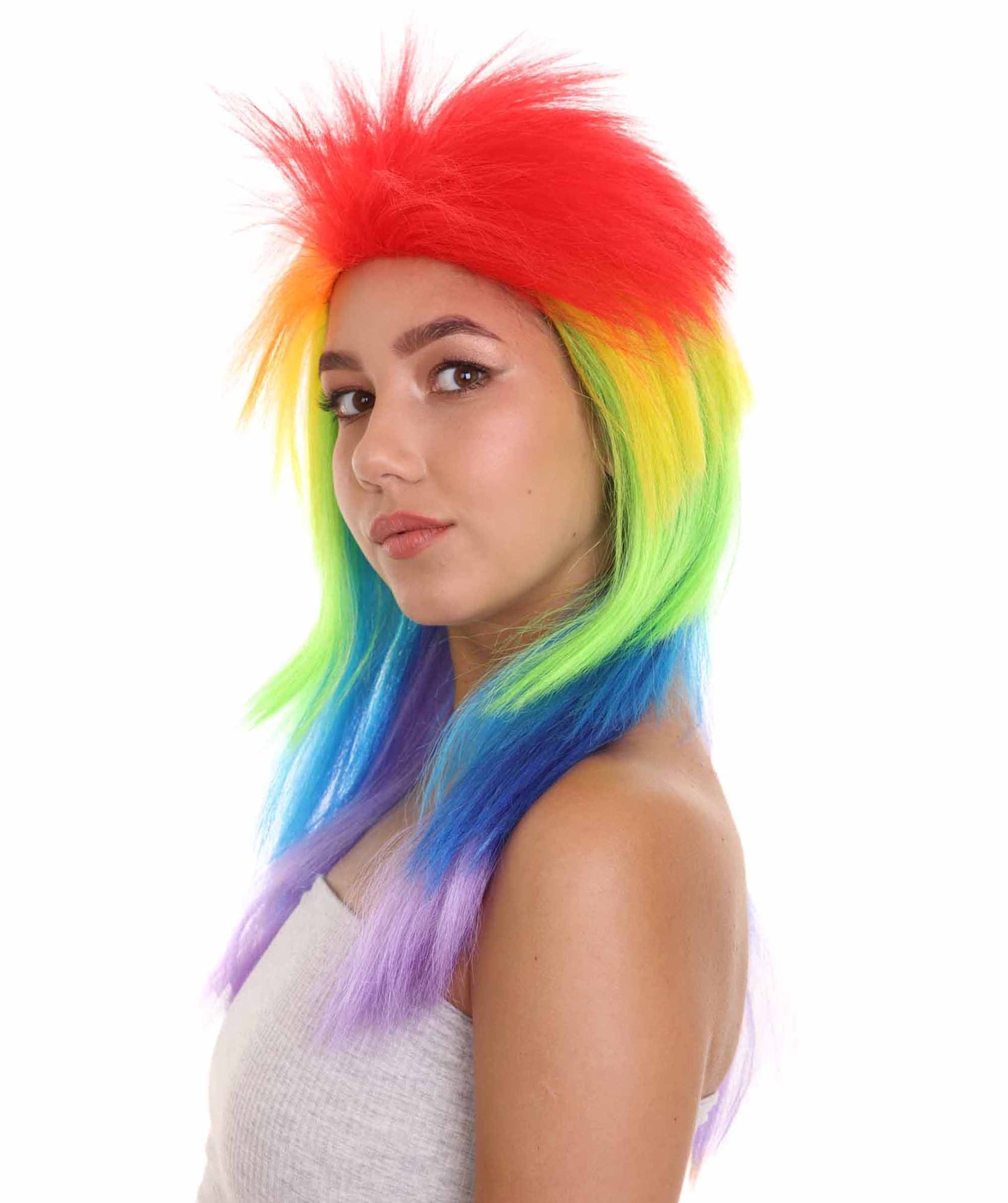 TV/Movie Rainbow Big Mullet Wig