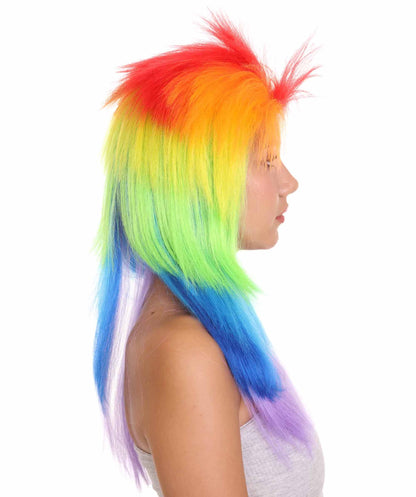 TV/Movie Rainbow Big Mullet Wig