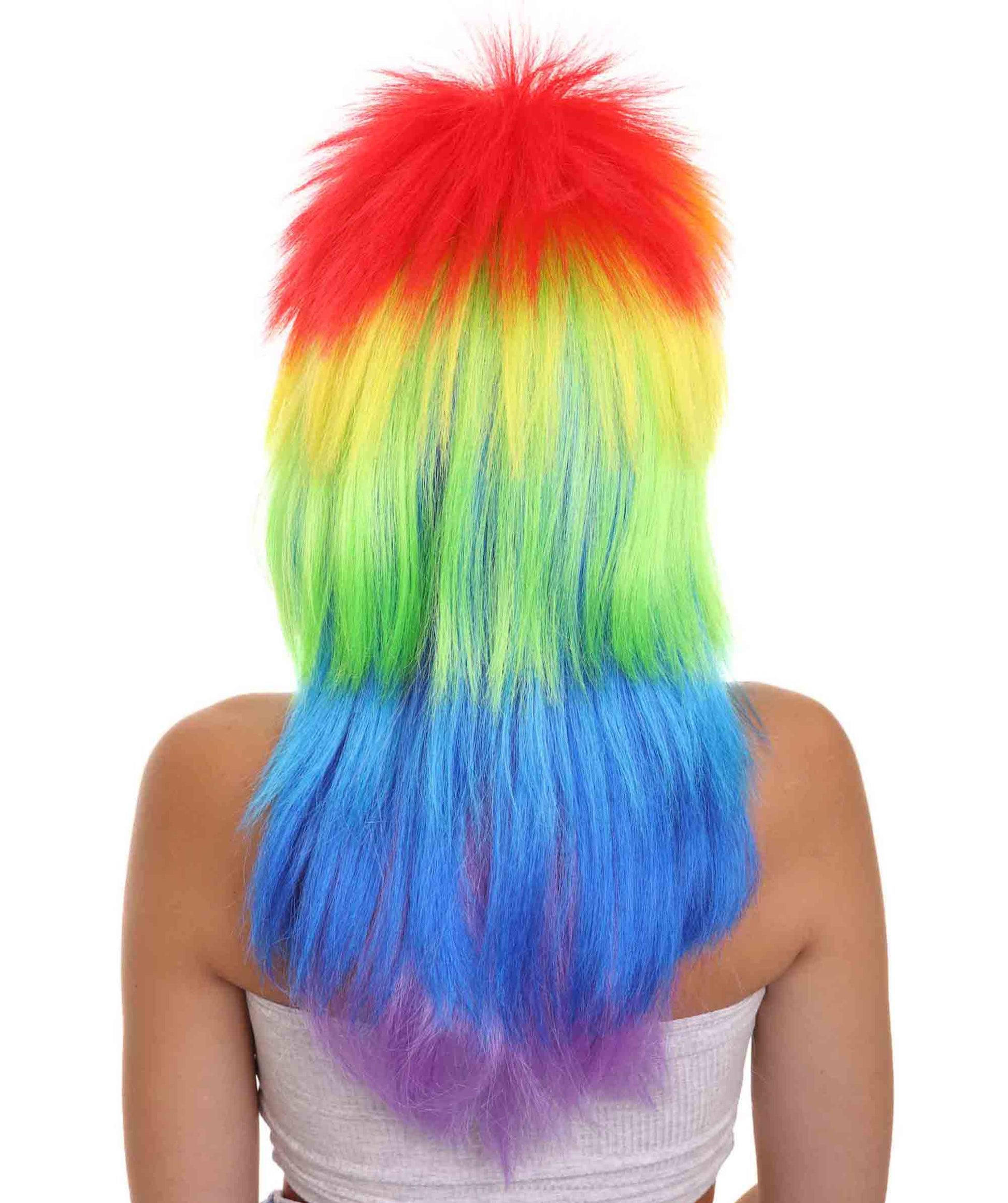 TV/Movie Rainbow Big Mullet Wig