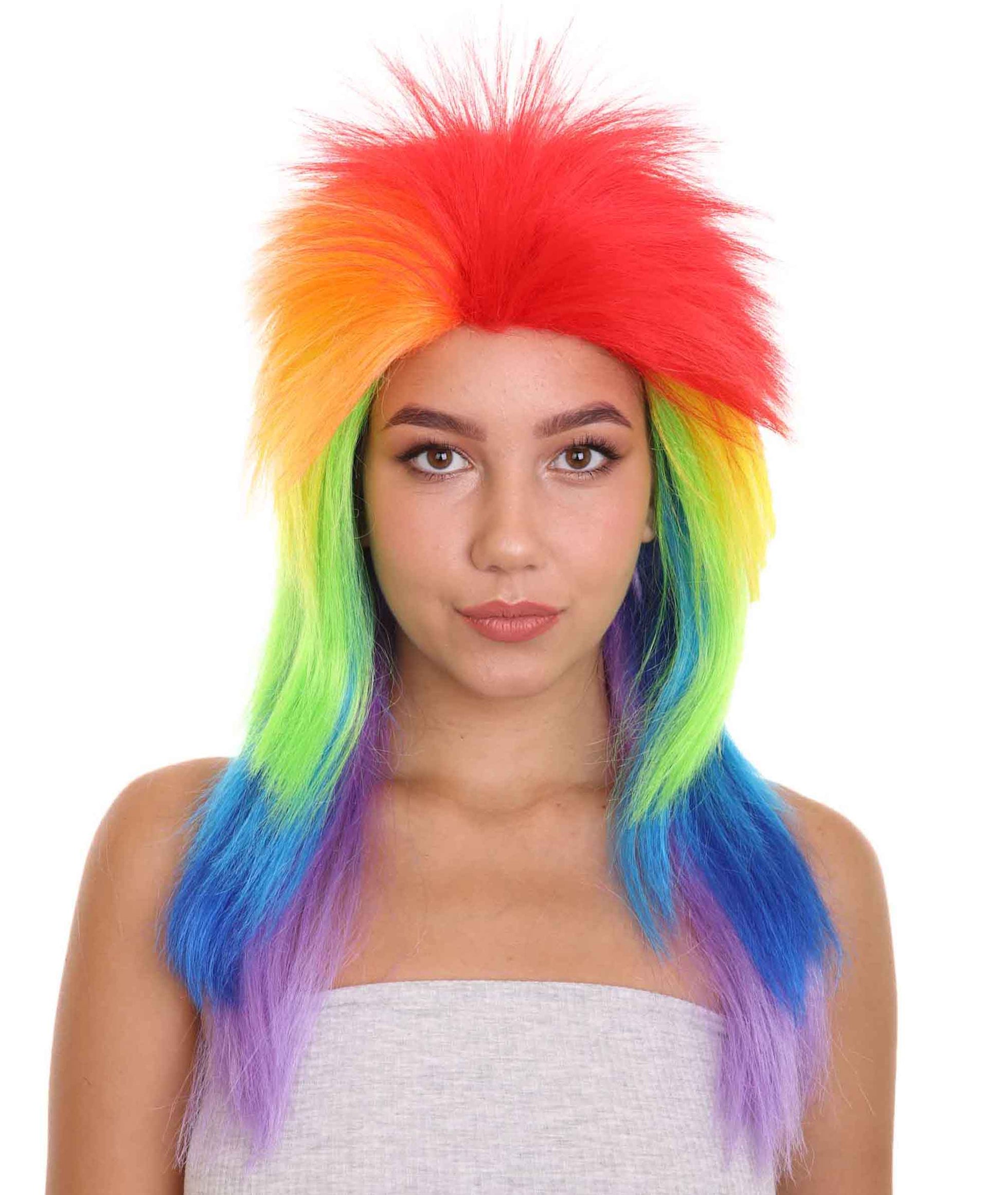 TV/Movie Rainbow Big Mullet Wig