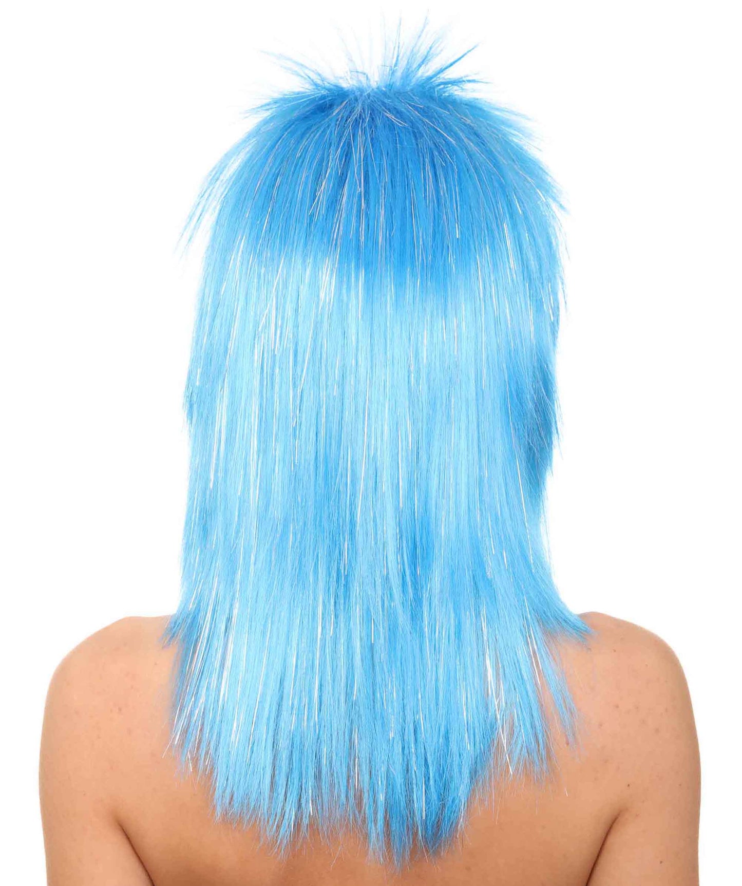 Blue Rocking Diva Tinsel Wig