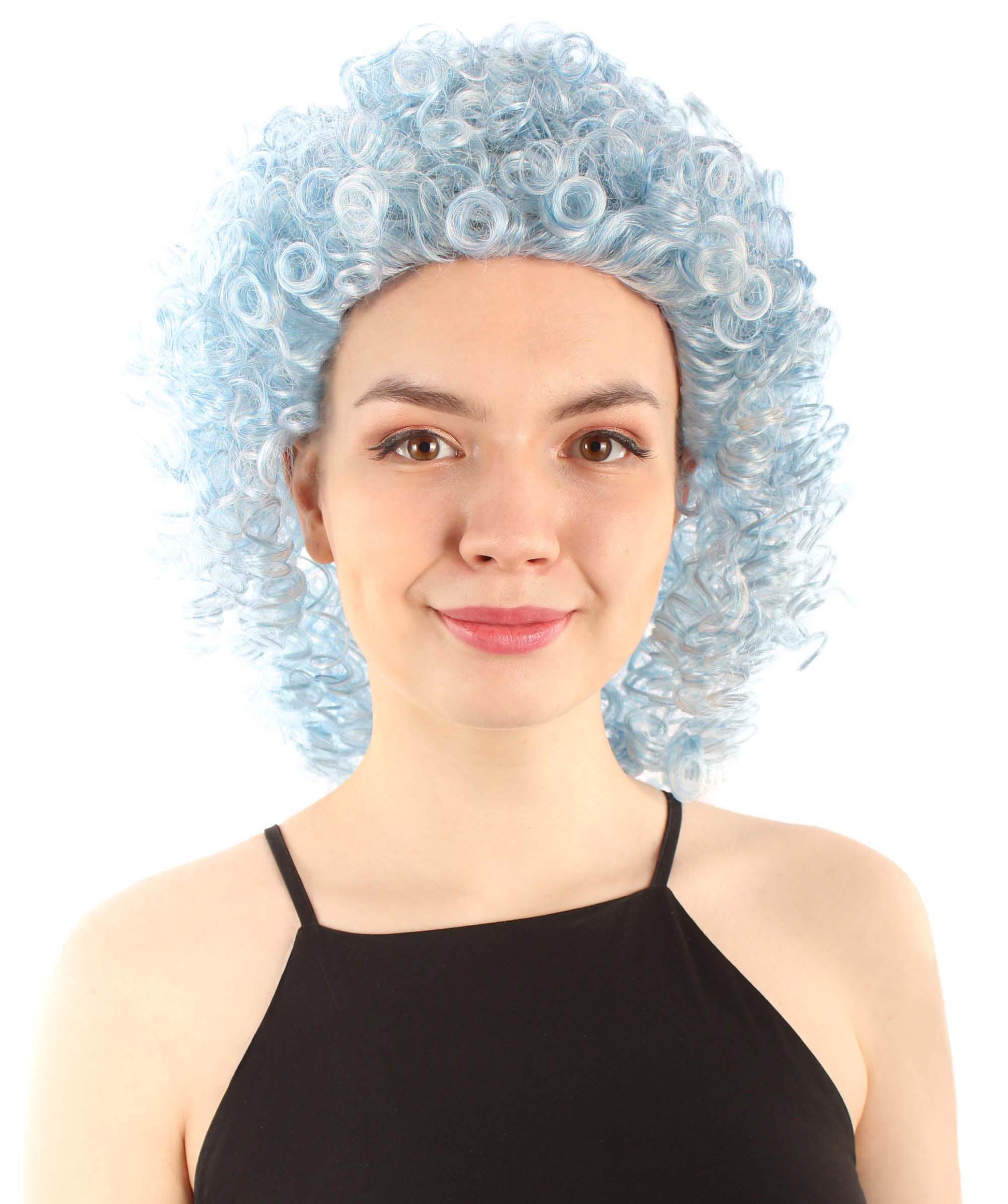 Ice Blue Blend Women's Royalty Queen Curly Wig