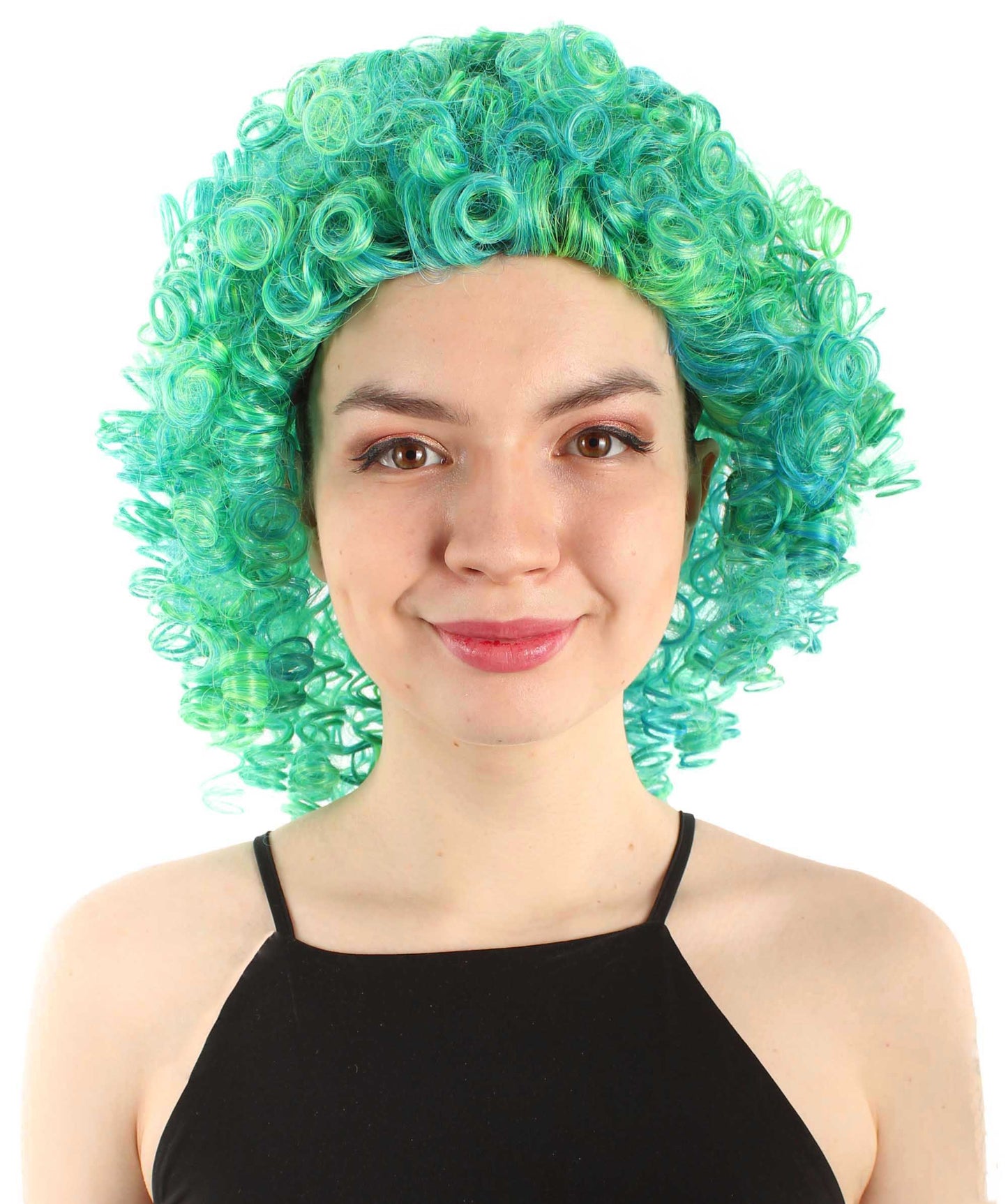 Green Ombre Women's Royalty Queen Curly Wig