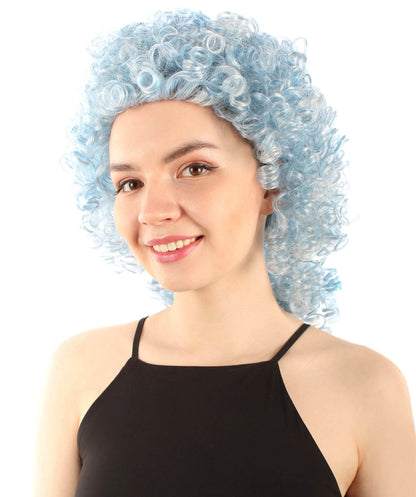 Ice Blue Blend Women's Royalty Queen Curly Wig