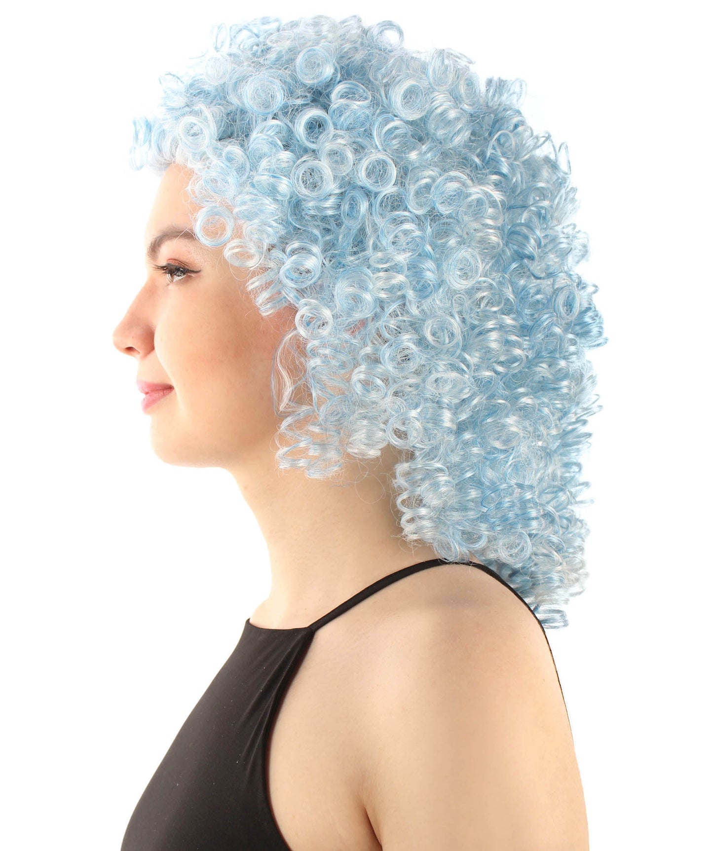 Ice Blue Blend Women's Royalty Queen Curly Wig