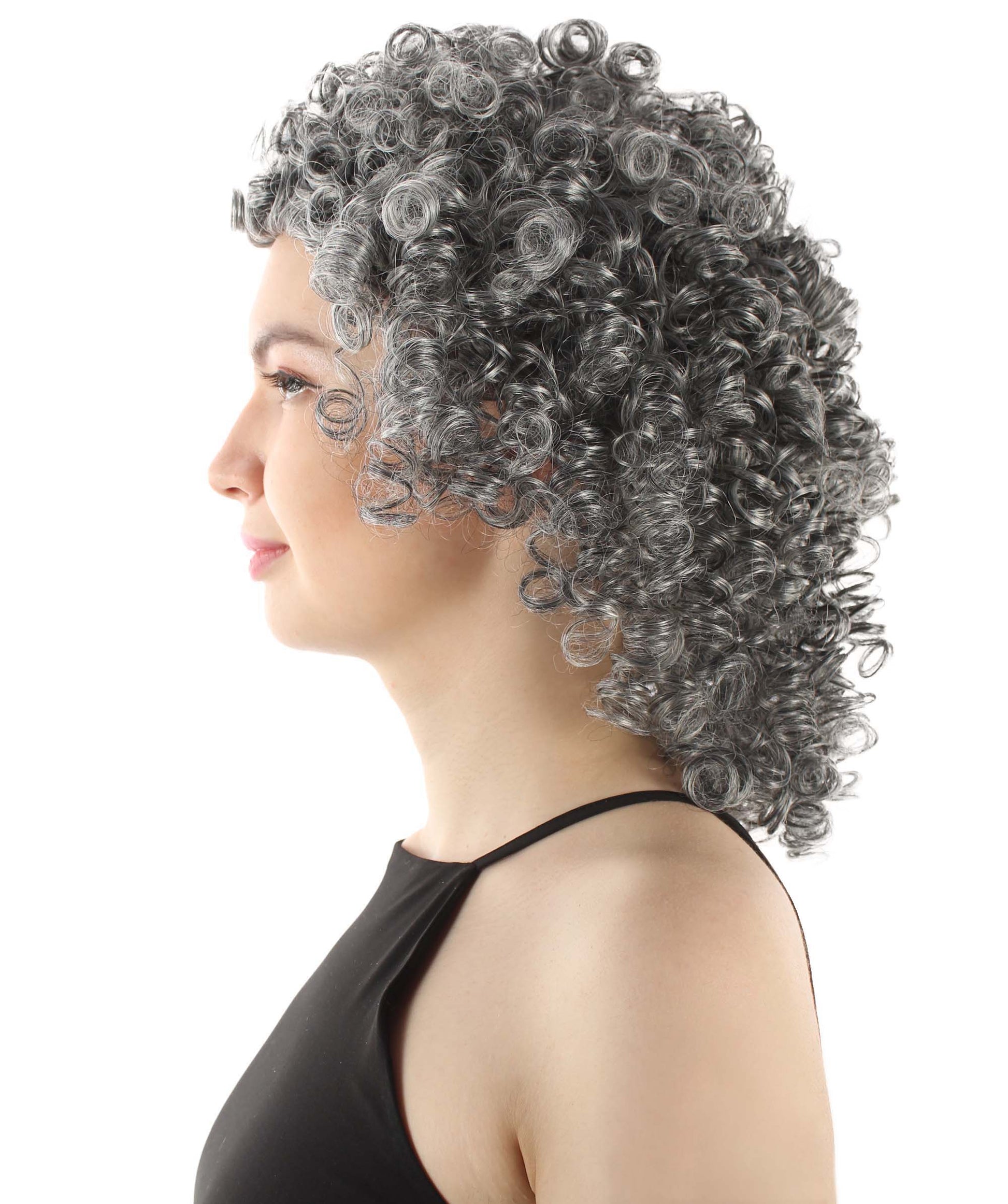 Grey Women's Royalty Queen Curly Wig