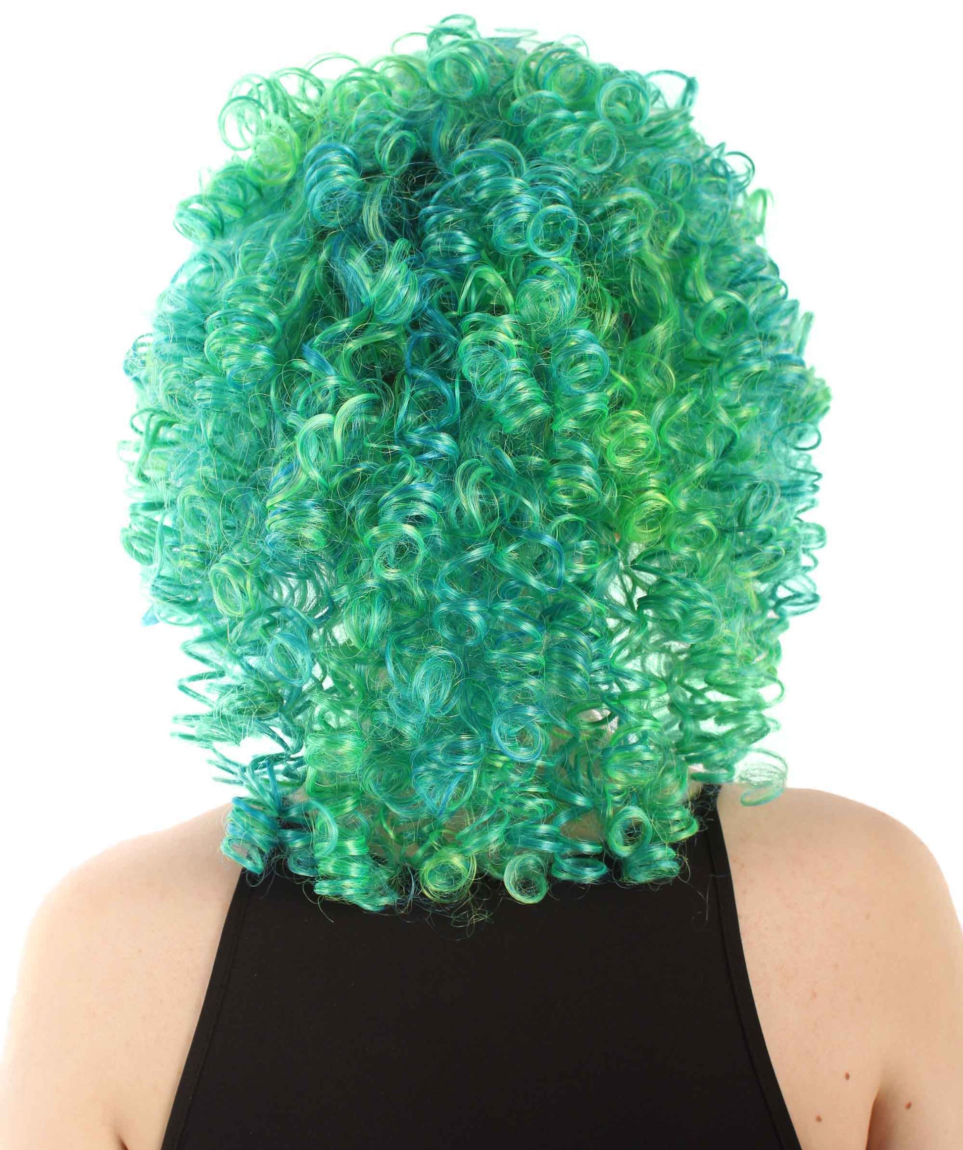 Green Ombre Women's Royalty Queen Curly Wig