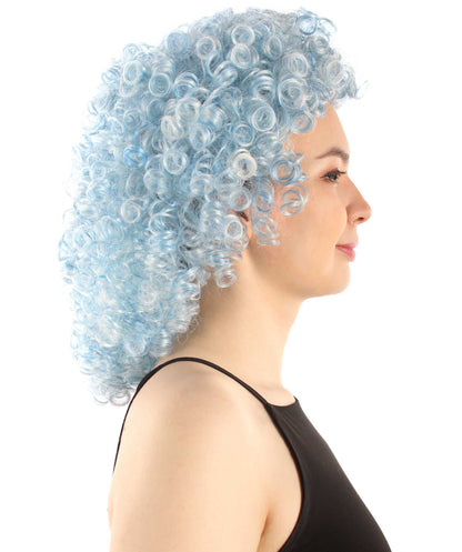 Ice Blue Blend Women's Royalty Queen Curly Wig