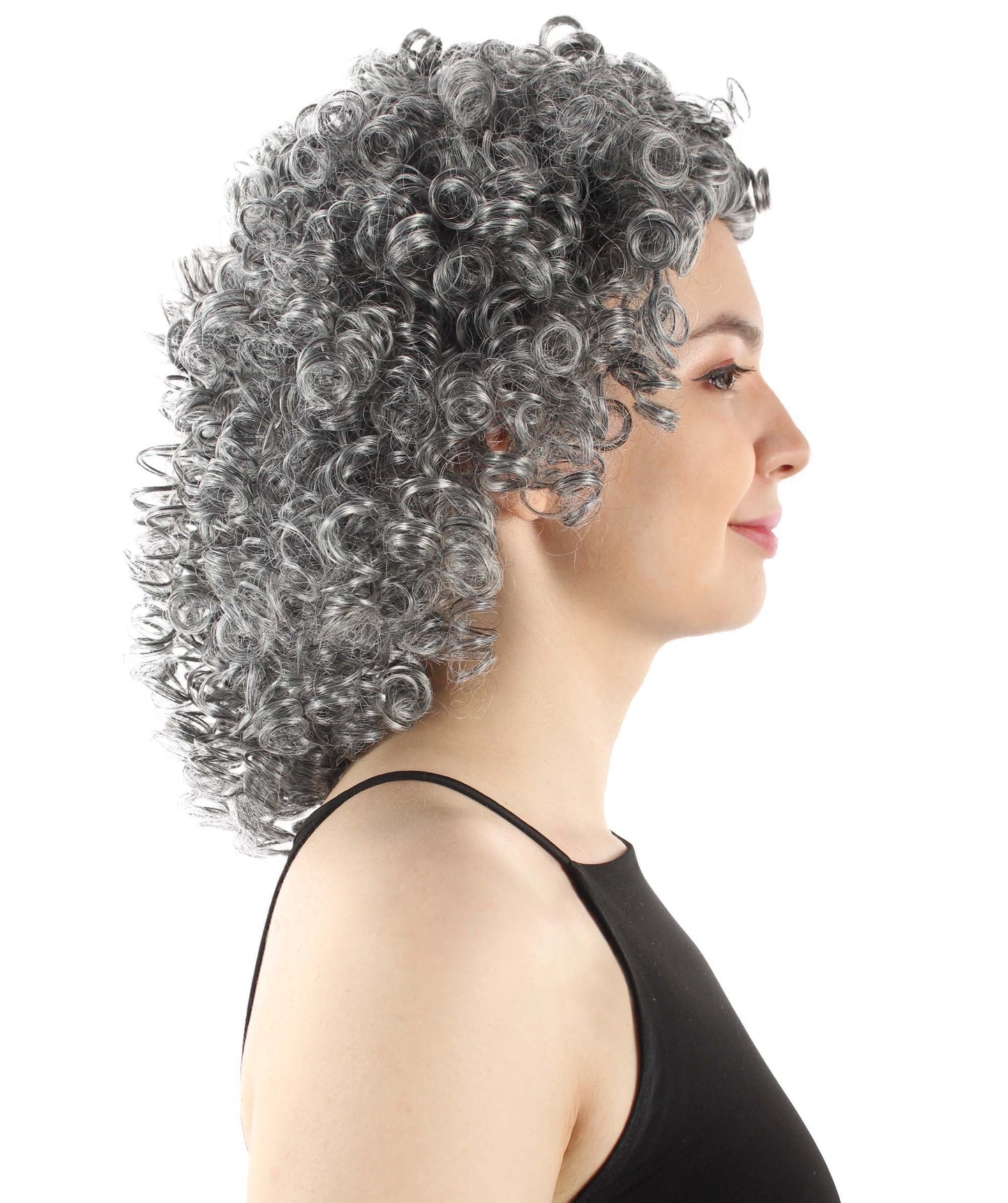 Grey Women's Royalty Queen Curly Wig