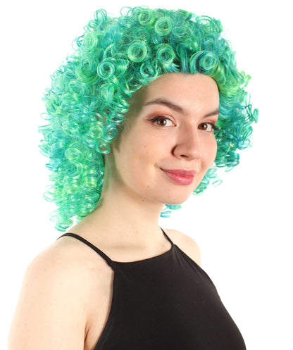 Green Ombre Women's Royalty Queen Curly Wig