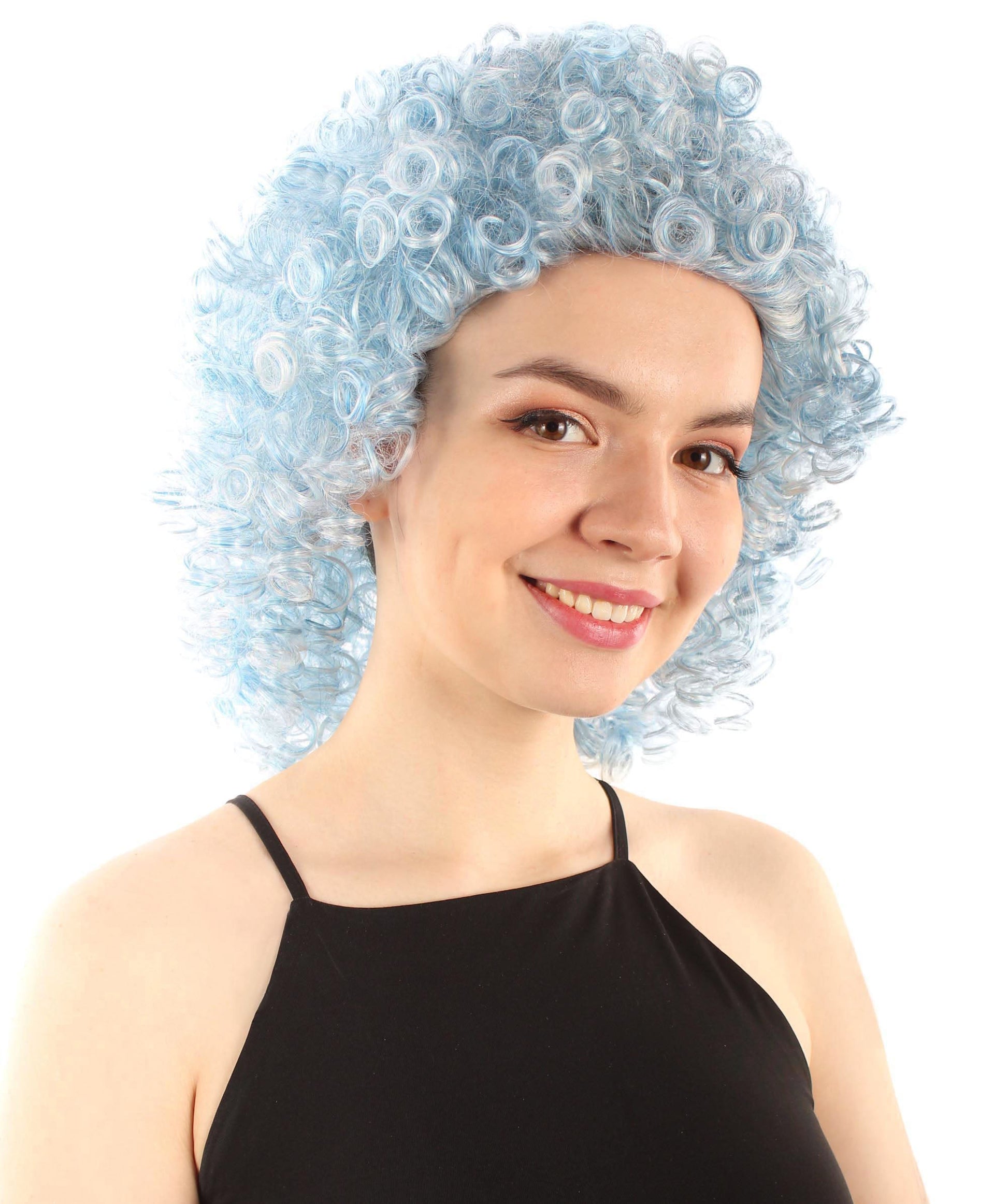 Ice Blue Blend Women's Royalty Queen Curly Wig