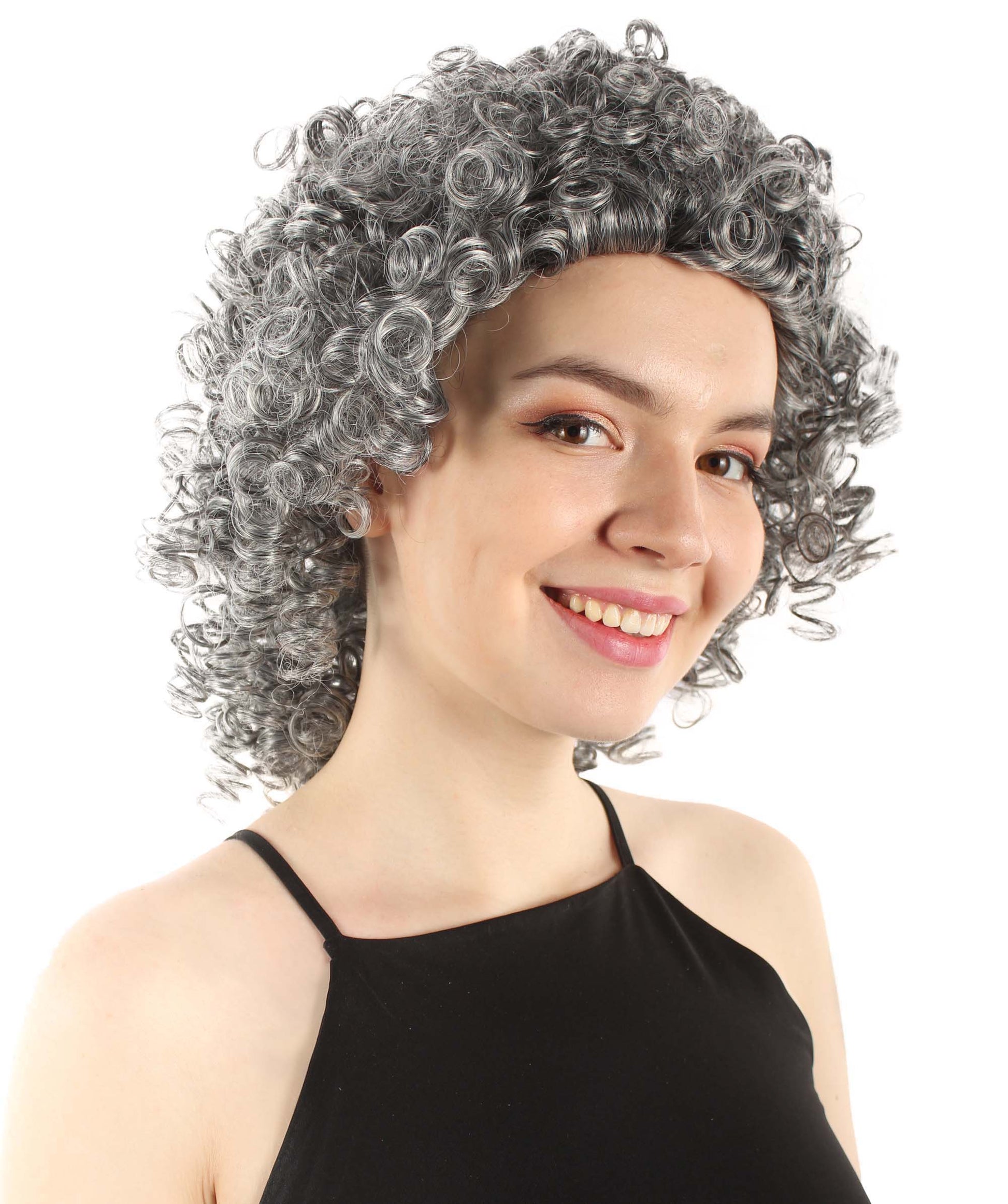 Grey Women's Royalty Queen Curly Wig