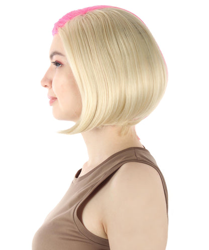 Blonde/Pink SciFi Doctor Wig