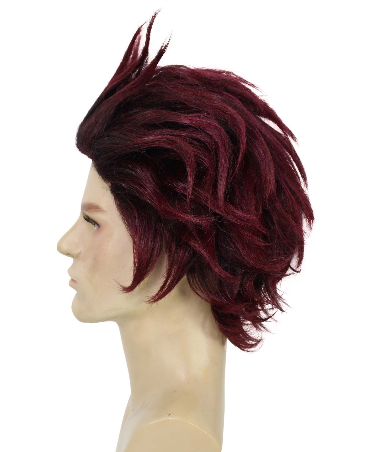 Men's Anime Demon Hunter Dark Red Spiked Wig