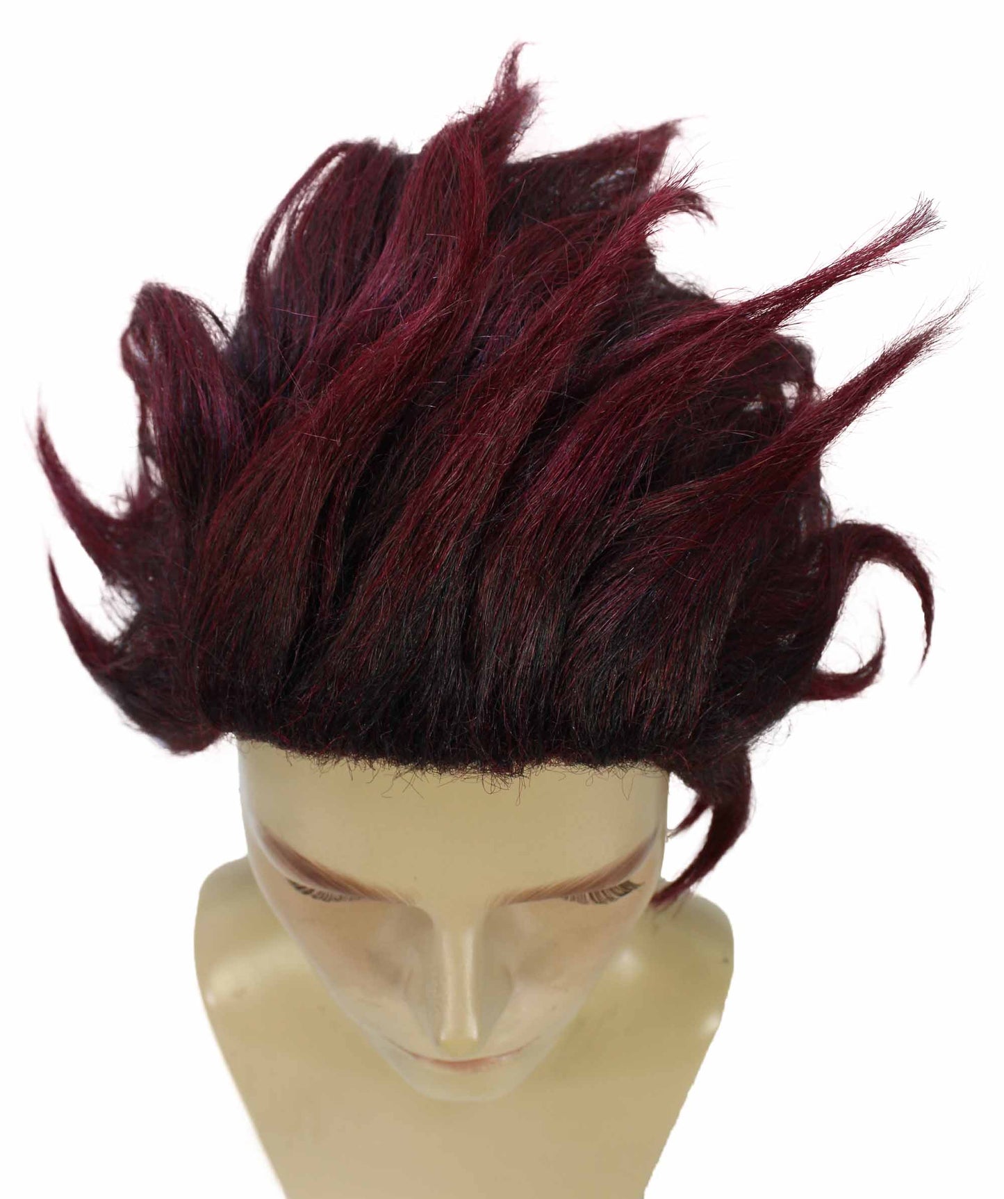 Men's Anime Demon Hunter Dark Red Spiked Wig