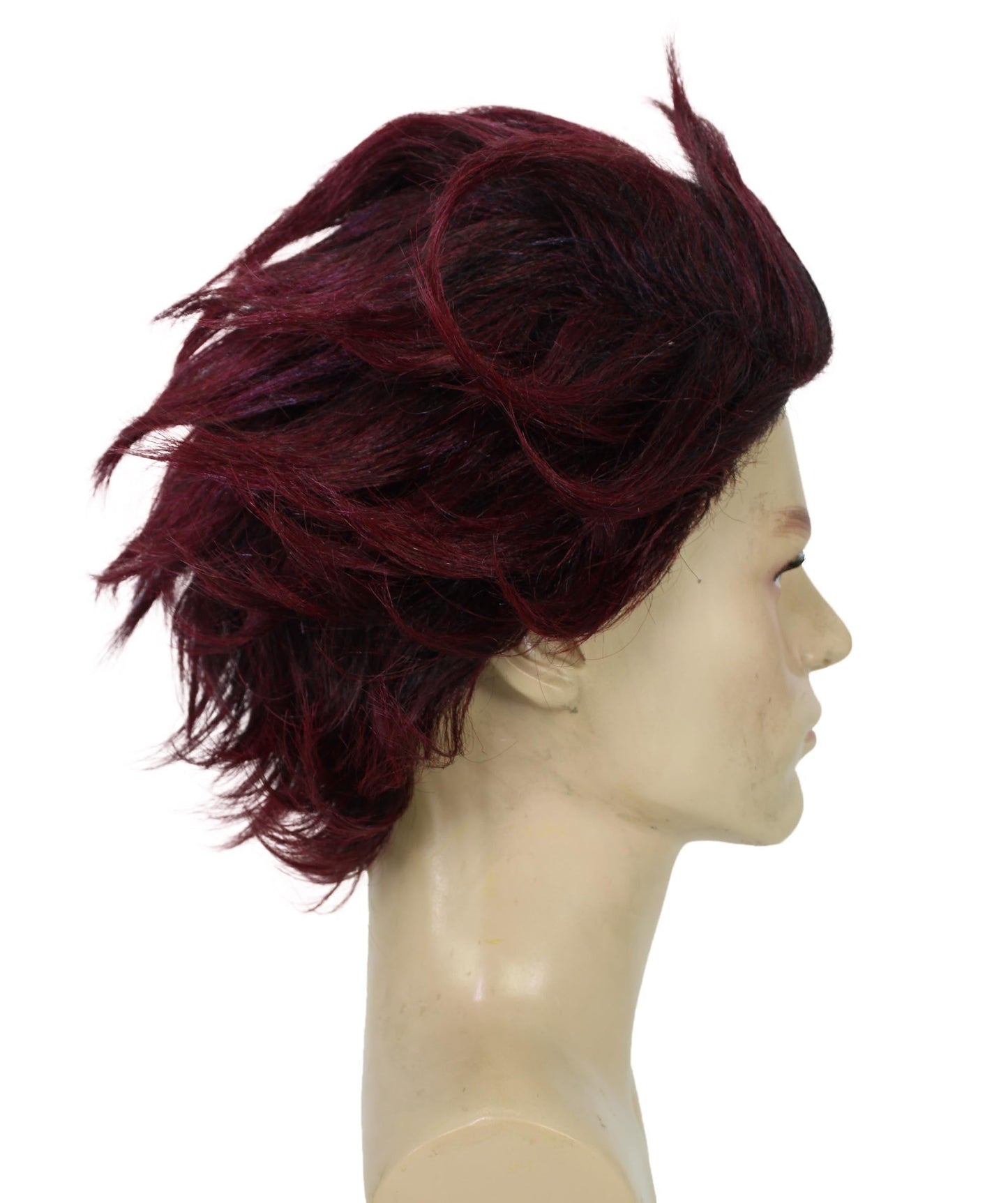 Men's Anime Demon Hunter Dark Red Spiked Wig