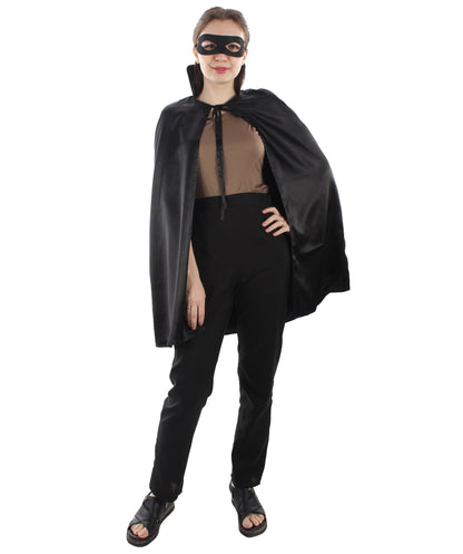 Black Superhero Cape with Mask Set Costume