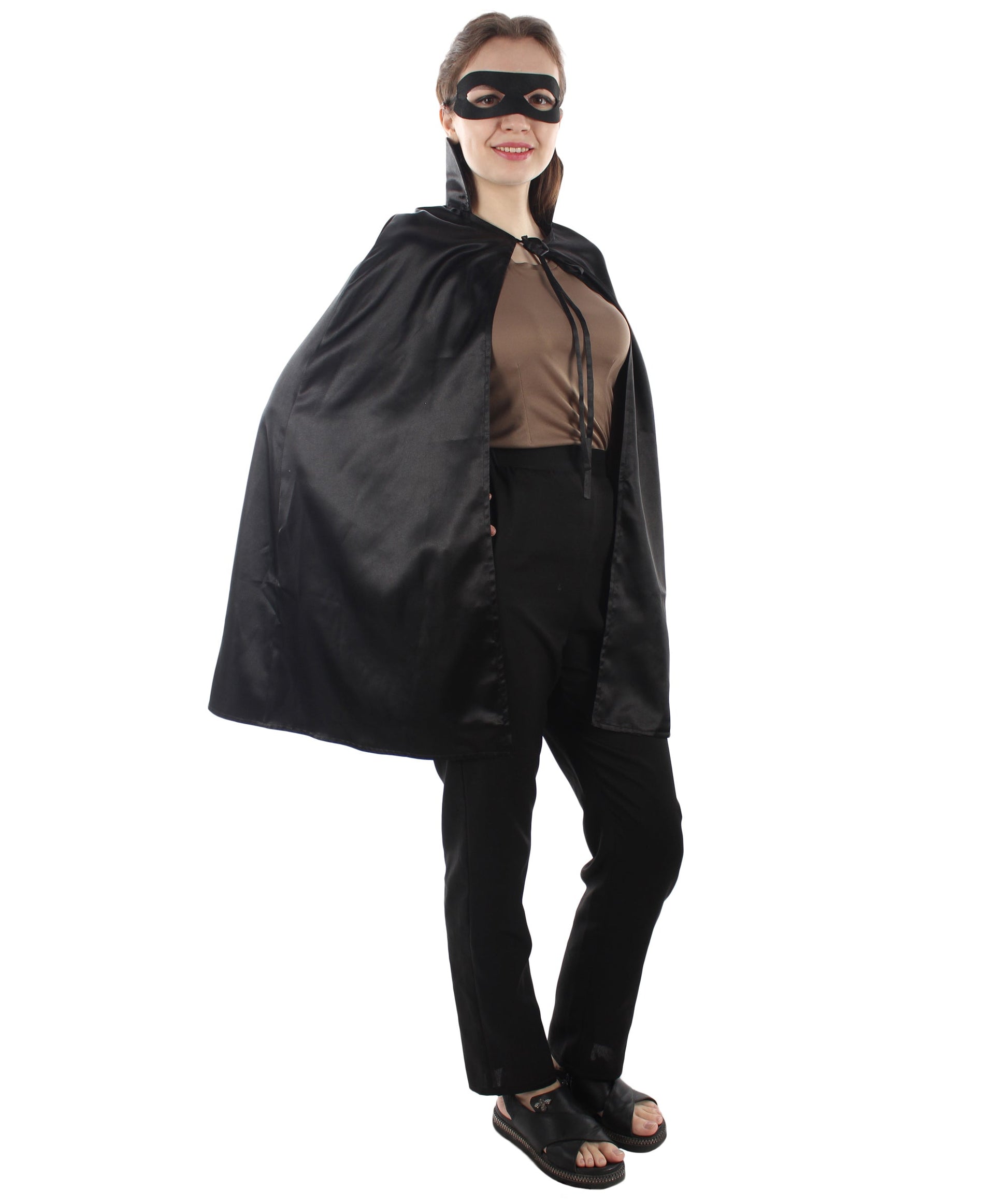 Black Superhero Cape with Mask Set Costume