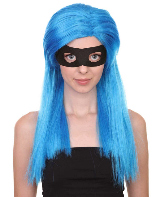 Blue Wig with Mask Set