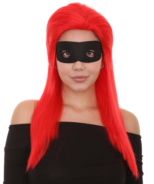 Red Wig with Mask Set